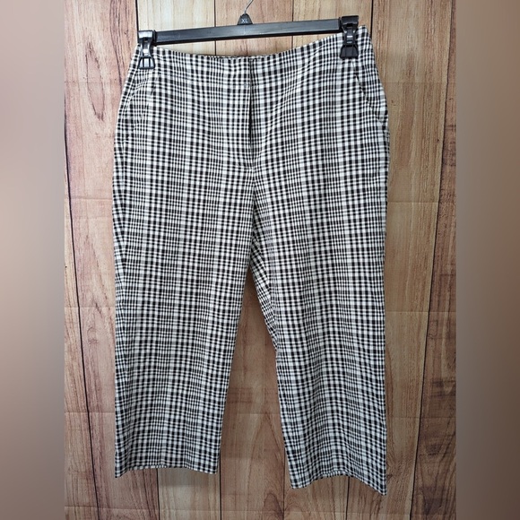 TALBOTS STRETCH CAPRIS GINGHAM BLACK WOMENS SIZE 8 vintage - Picture 3 of 5